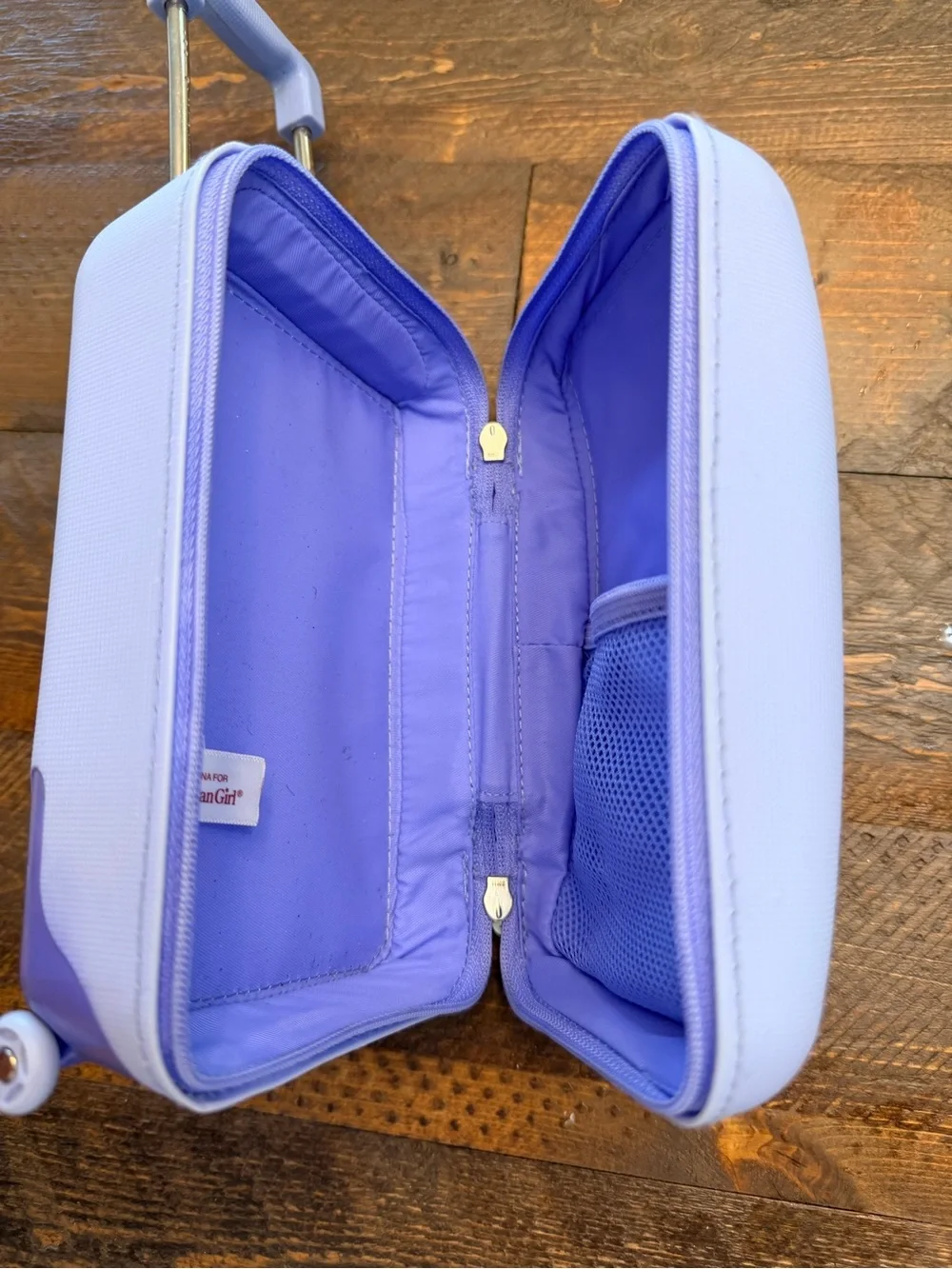 American Girl Rolling Suitcase Purple Luggage Travel Zippered 2012 Doll Toy GUC